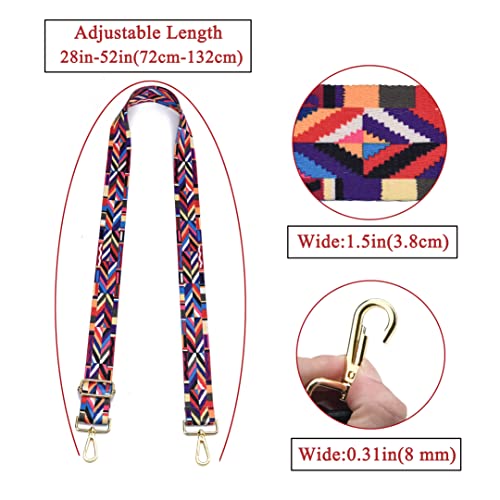 Image of Purse Strap Gold Hardware Replacement Crossbody Bag Strap, Wide Adjustable Shoulder Strap