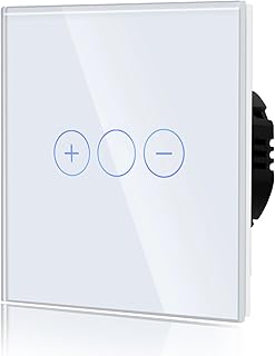 BSEED Dimmer Switch for LED Lights Dimamble Lamp Required Tempered Glass Panel for Wall Touch Light Switch 1 Gang 1 Way White