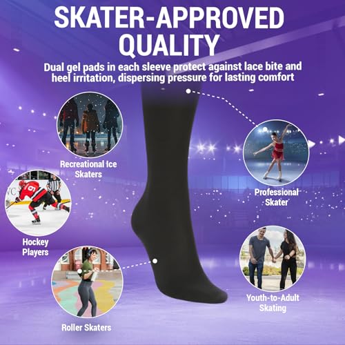 Image of Kami-So Ice Skating Socks, Knee High Moisture-Wicking, Breathable, Lightweight, Durable, Figure Skates Accessories (2 Pack)