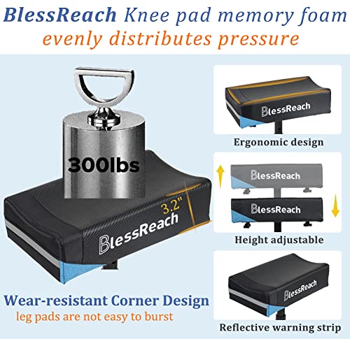 Blessreach Economy Knee Scooter Steerable Knee Walker For Foot Injuries Compact Crutches With Dual Rear On-Wheel Brake And Shock Absorption Under The Knee Pad #TOP2