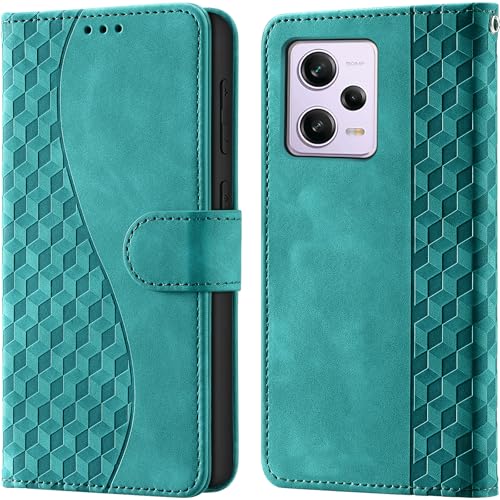 CaseGla Handyhülle für Redmi Note 12 Pro 5G Leder Wallet RFID hüllen Türkis
