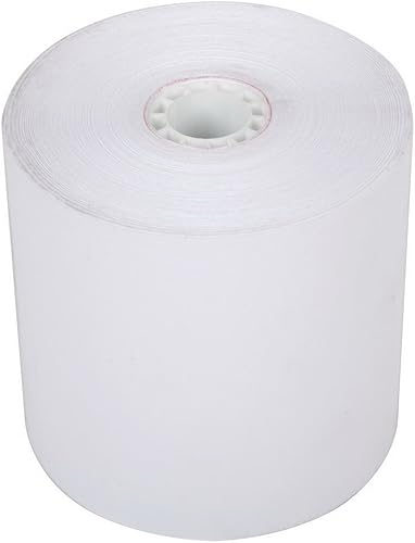Miniatura 8 de 50 rollos de papel de caja registradora de 2 capas de 3 pulgadas x 95 pies, color blanco y canario para M119 Hypercom T77F (impresora de impacto)