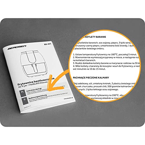 BERDSEN DB-651 Fettfreie Fritteuse mit Display, multifunktional, sicher, zertifiziert, einfach zu bedienen, leicht zu reinigen – Bild 4