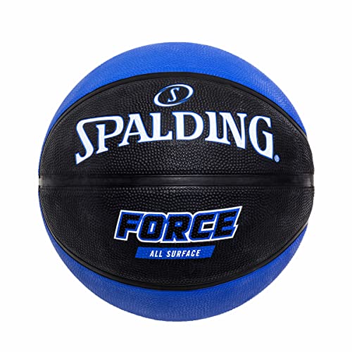 Bola de Basquete Spalding Force, Preto e Azul, Tam. 7