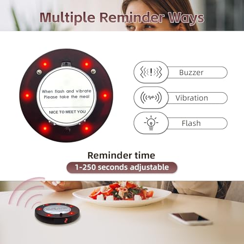 Image of Pagers for Restaurants 20 Coaster Beeper, Restaurant Pager System Long Range, Customer Queue Pagers Set with Vibration, Flashing and Buzzer, Beepers for Food Truck, Church, Nursery