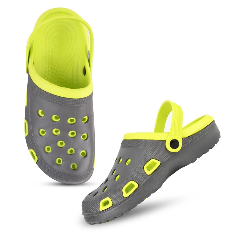 Image of SFR Men's Clogs l Lightweight, Stylish & Water Resistant Croc l Casual & Comfortable Men's Sandals with Adjustable Strap l Unisex Anti-Skid Clogs l Washable Rubber Clogs for Mens, Boys(Stepper)