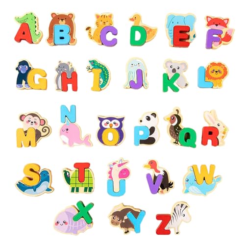 Puzzle alphabet animaux en bois et jeu cognitif maternelle