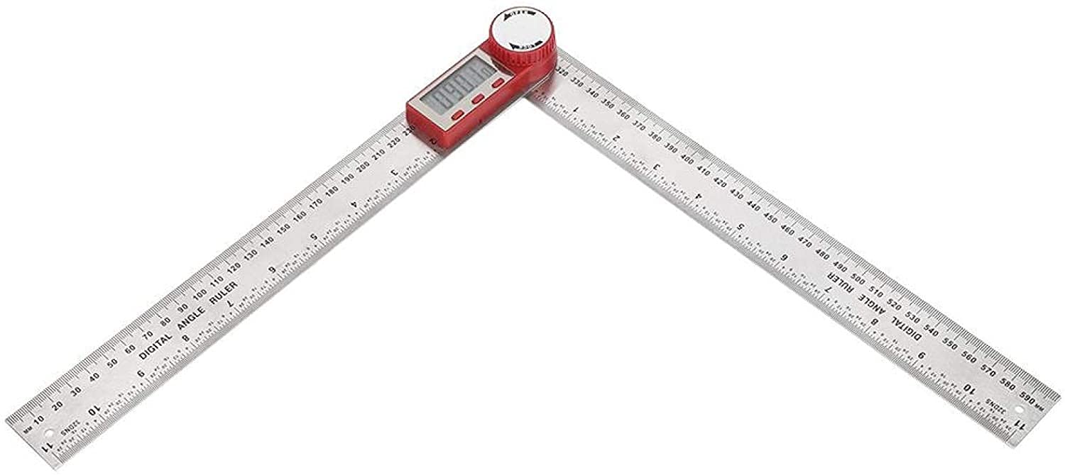 WJJ Angolo Righello Multifunzionale Angolo di misurazione ad Angolo ad Alta precisione Electronal Digital Display Angolo Righello Universale 90 Gradi 45 Gronatto for la Lavorazione del Legno