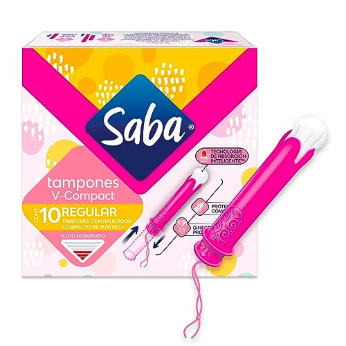Cuidado Femenino, Drugstore Saba Tampones Regular Con Aplicador Compacto, Flujo Moderado, 10 Piezas