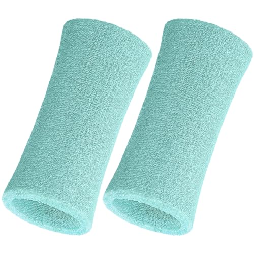 Image of WILLBOND 2 Pcs 6 Inch Wrist Sweatbands for Men and Women, Moisture Athletic Cotton Sweatband for Tennis, Basketball, Running
