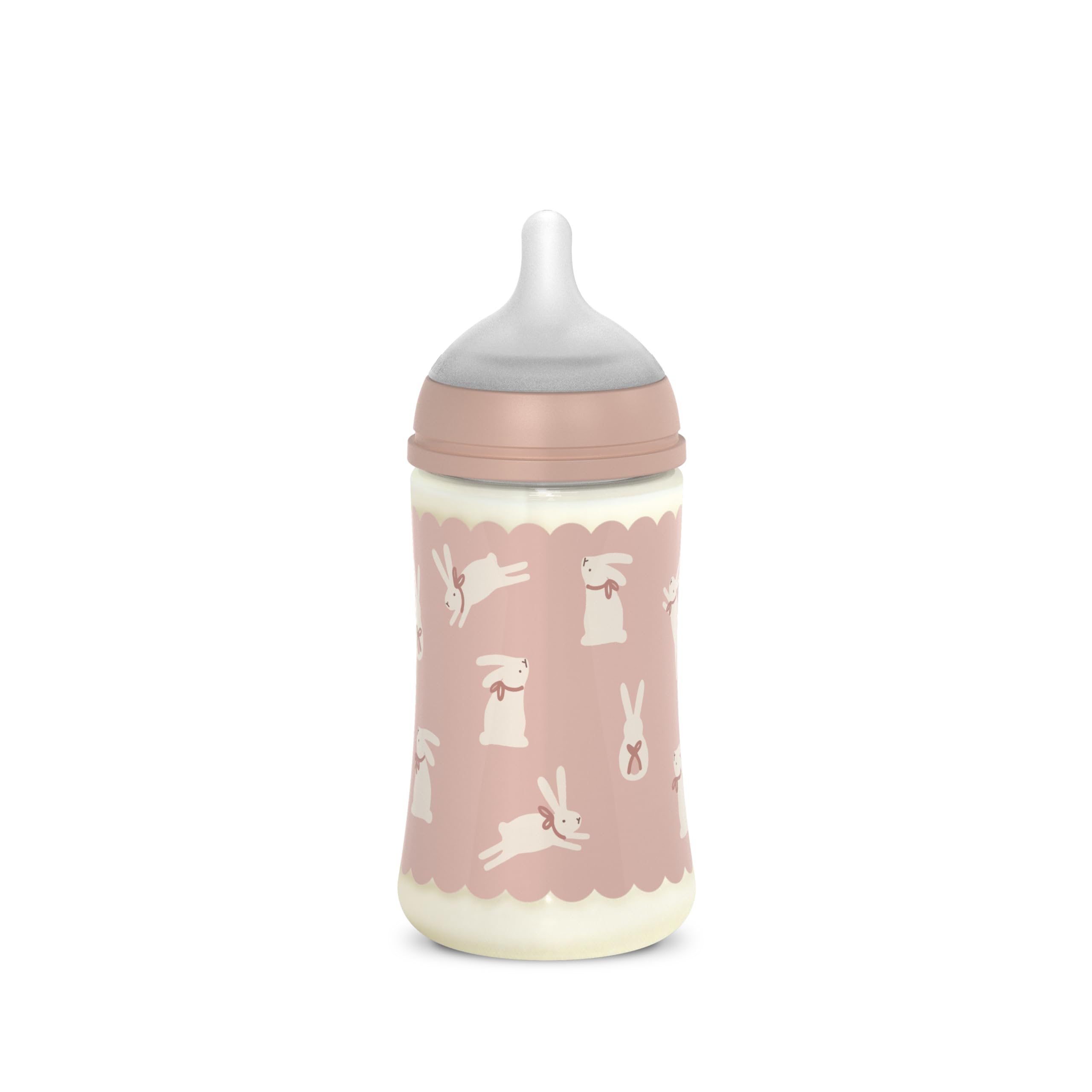Suavinex, biberon da 270 ml con tettarella SX Pro in silicone, con valvola anticoliche, a flusso medio (M), per liquidi a media densità, latte, succhi di frutta o acqua, Neonati +3 mesi. Wonder Rosa