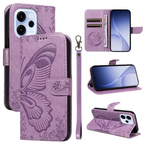 Housse Oppo A78 4G papillon dotée d'un clapet portefeuille magnétique