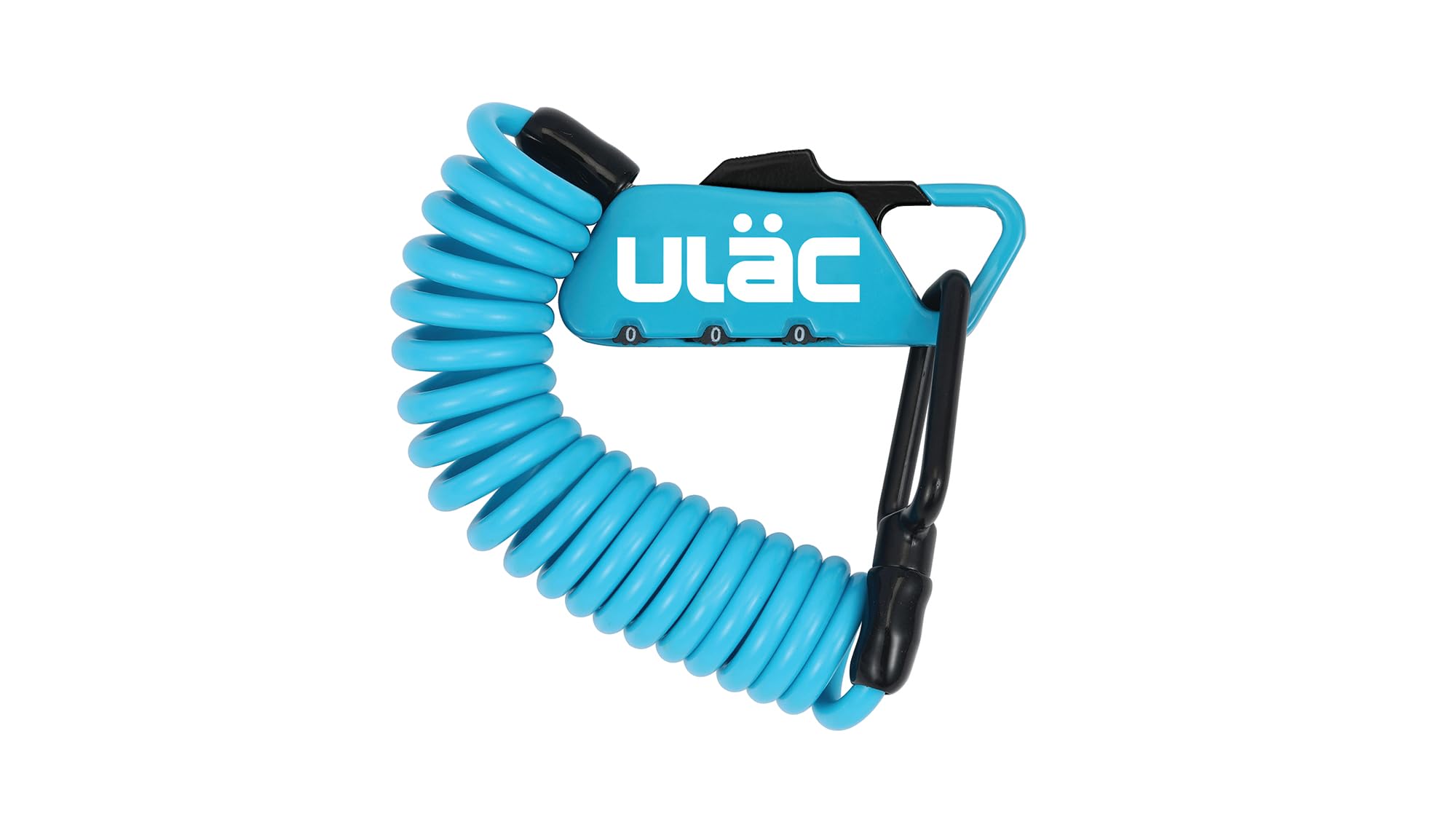 ULAC Piccadilly LTD Multipurpose Carabiner Cable Combo Lock for Helmet, Motorcycle, e-Scooter, Bicycle, Gym Locker, Baby Strollers, Suitcases, Luggage, Gate, Fence(Sky)