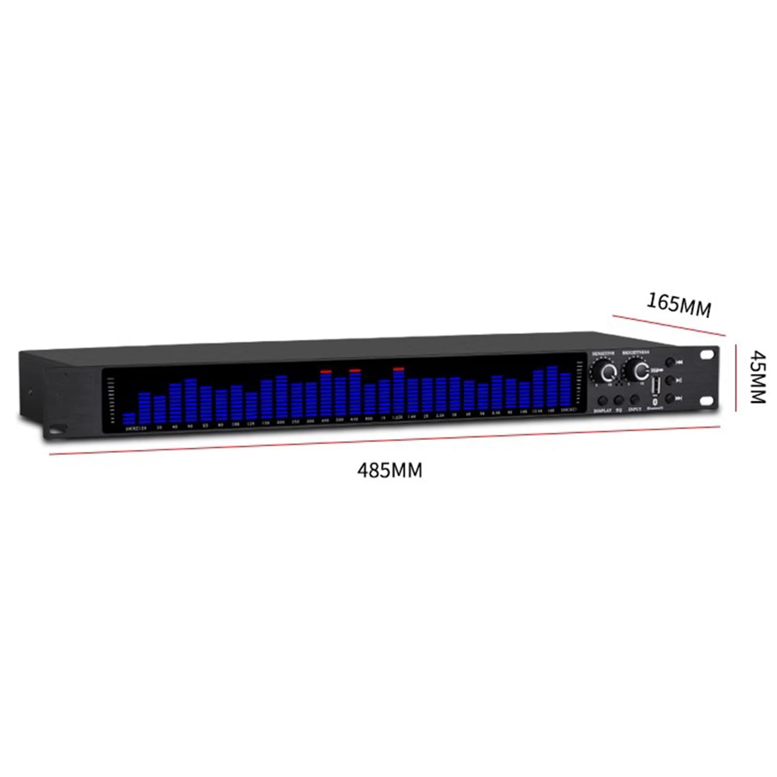 Ecualizador Digital, Analizador De Espectro De Audio De 31 Bandas, con 5 Modos Preestablecidos, Reducción De Ruido, Interfaz XLR Y RCA, Compatible con Reproducción De Disco U/Bluetooth