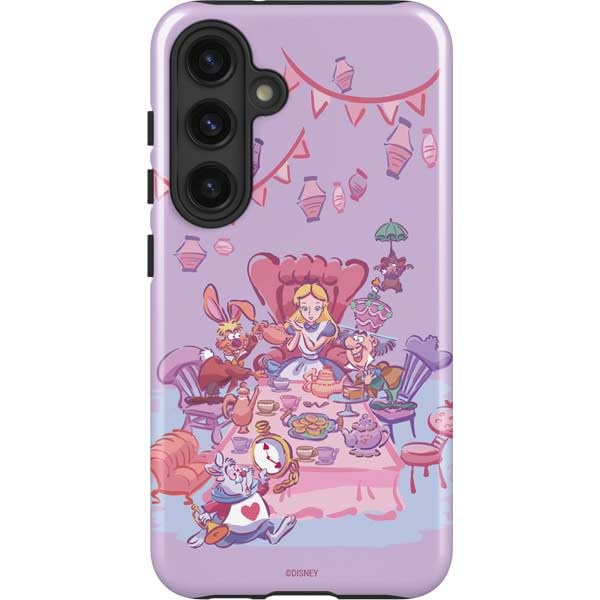 Skinit Impact Phone Case Compatible with Galaxy S25 - Officially Licensed Disney Alice in Wonderland (Animated) Mad Tea Party Design