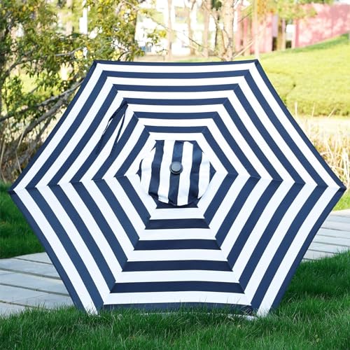 Image of Blissun 7.5 ft Patio Umbrella, Yard Umbrella, Outdoor Market Umbrella with Push Button Tilt Crank (Black&White)