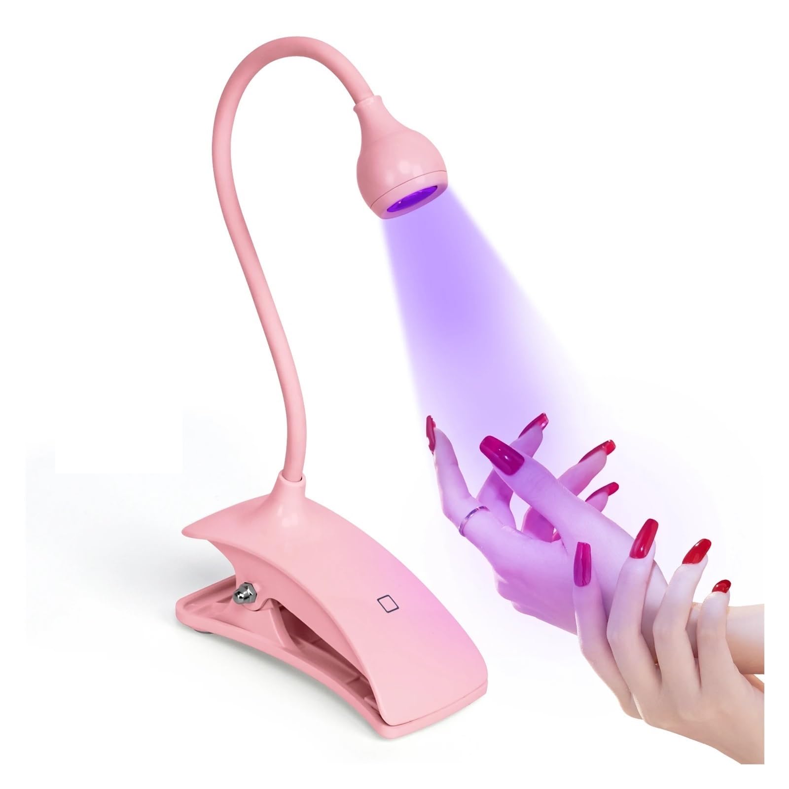 Lampada UV per Resina Luci for unghie a LED Asciugatrice Lampada UV ultravioletta Mini scrivania flessibile con clip USB Strumenti for pedicure manicure for polimerizzazione del gel(Rosa)
