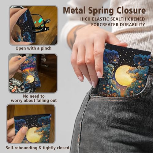 Image of Eyeglasses Sunglasses Case PU Soft Squeeze Top Glasses Pouch for Women Men,Animal Pattern Portable Anti Scratch