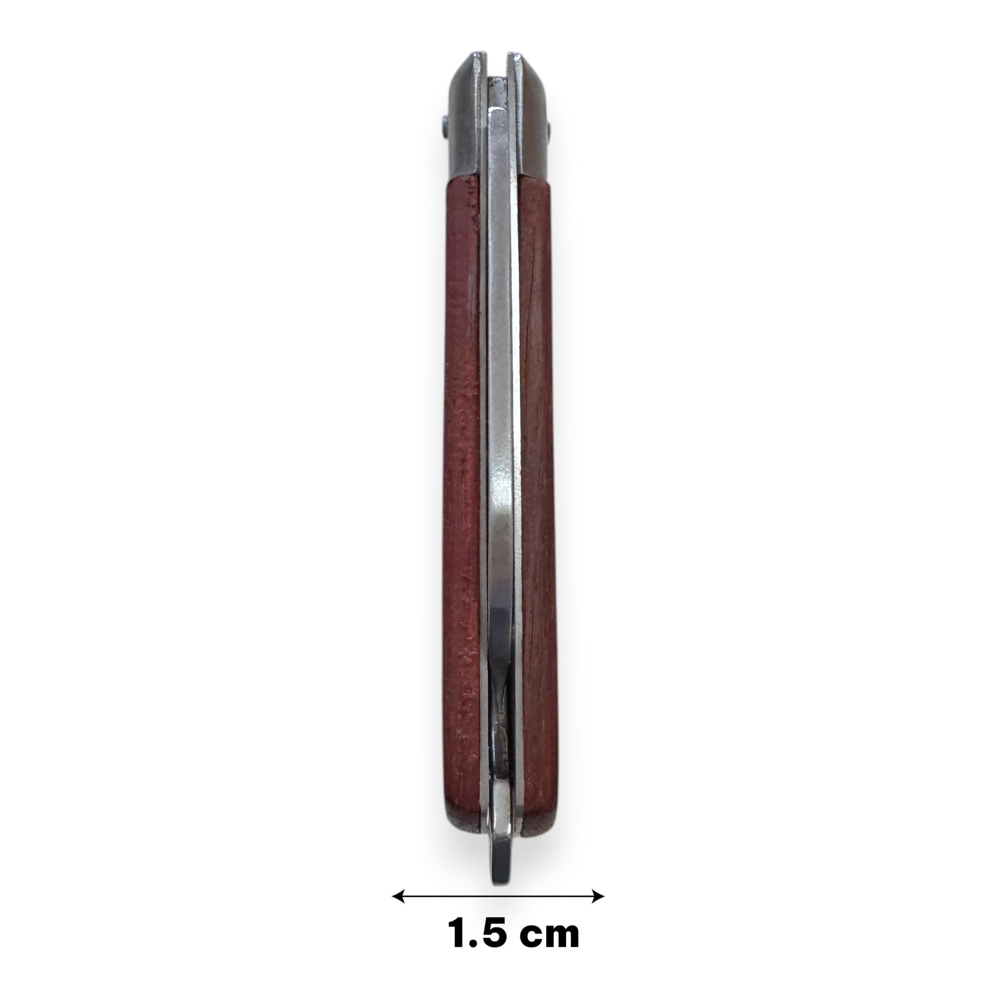 topolenashop Coltello da Innesto a Roncola Tascabile 19,5 cm – Lama Curva 6 cm in Acciaio Inox, Coltello Potatura e Giardinaggio, Manico in Legno, Pieghevole | 313002