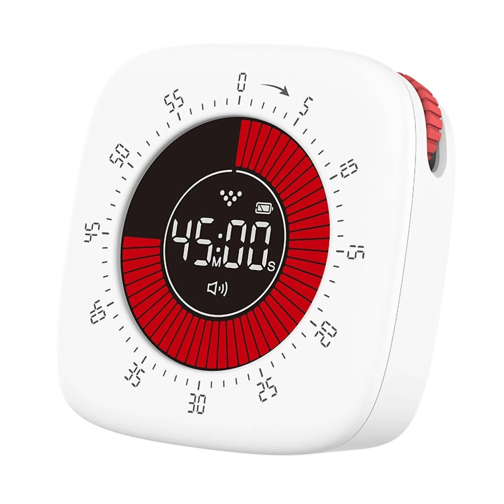 Compte à rebours silencieux et visuel avec batterie rechargeable 60 min