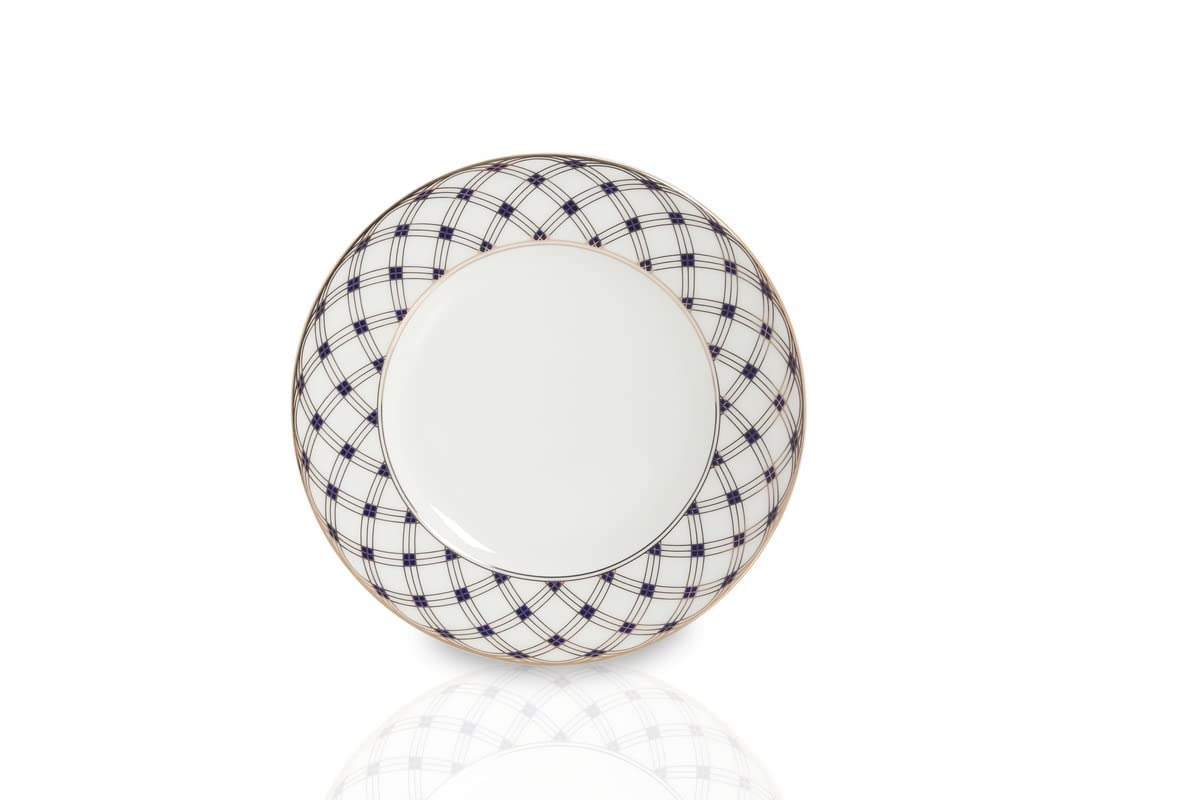Homes R Us Durable Porcelain Side Plate - 20.5 Cms Height: 2Cm Length: 20.5Cm Width: 20.5Cm