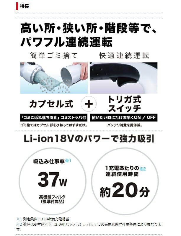Amazon | 充電式クリーナ CL180FDZW(白)+バッテリBL1830B+充電器DC18WC