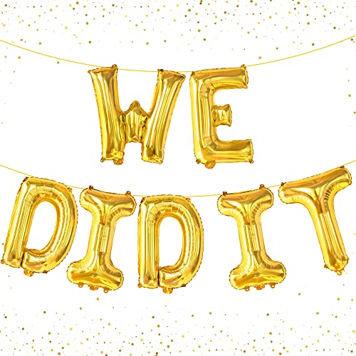 Image of Gold Graduation Decorations 2026-16 Inch, Gold We Did It Balloons | We Did It Banner | Graduation Balloons for We Did It Decorations, Class of 2026 Decorations, KatchOn