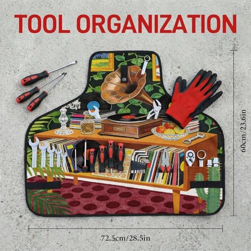 Delantal de trabajo con ilustración Retro Music Trend miniatura 2