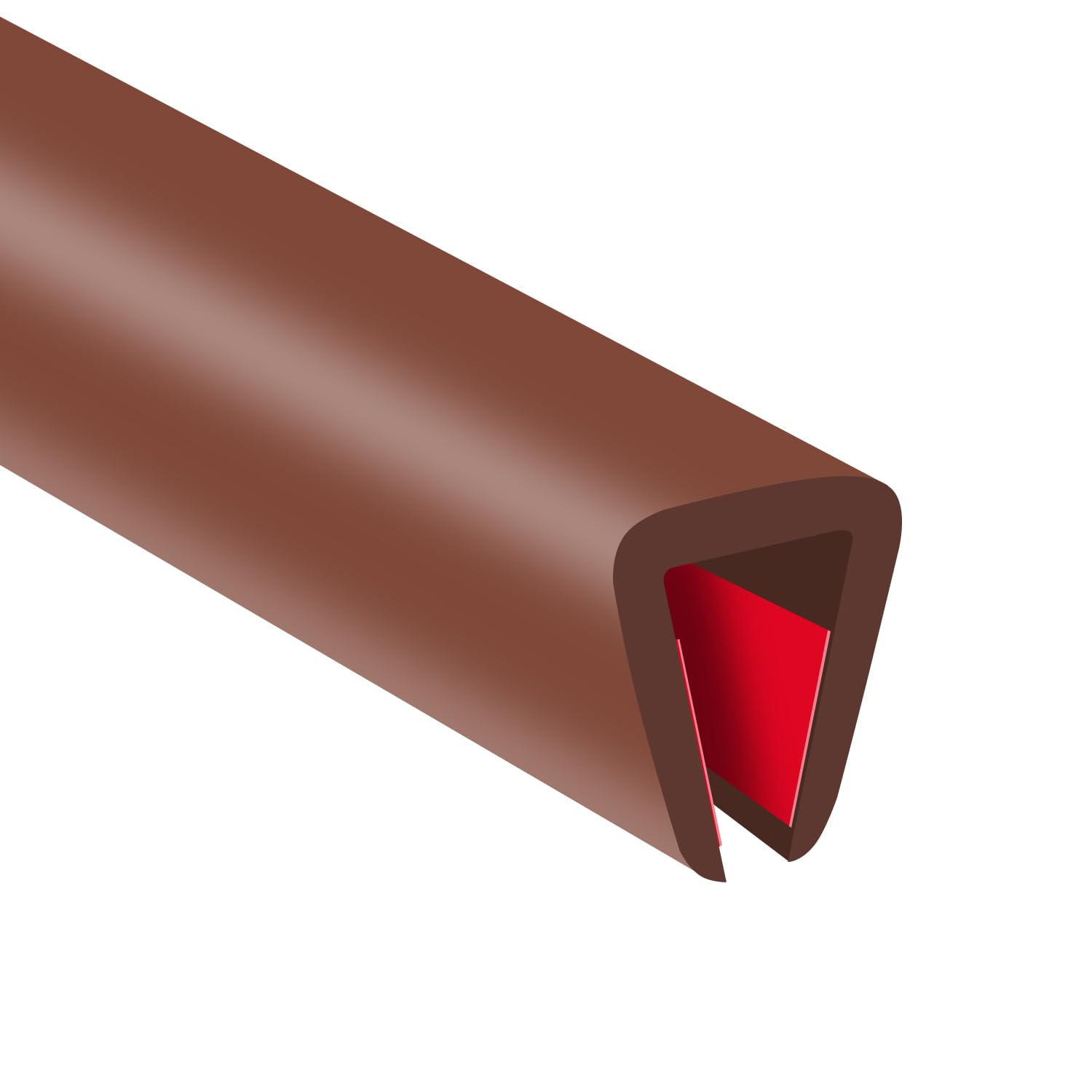 Rubber Edge Trim, Flexible Edge Trim for Sharp Edge, 1/4" U Channel Edge Protector, Self Adhesive Edge Guards for Plywood, Glass, Flexiglass and Sheet Metal Parts, 20Ft, Brown Color