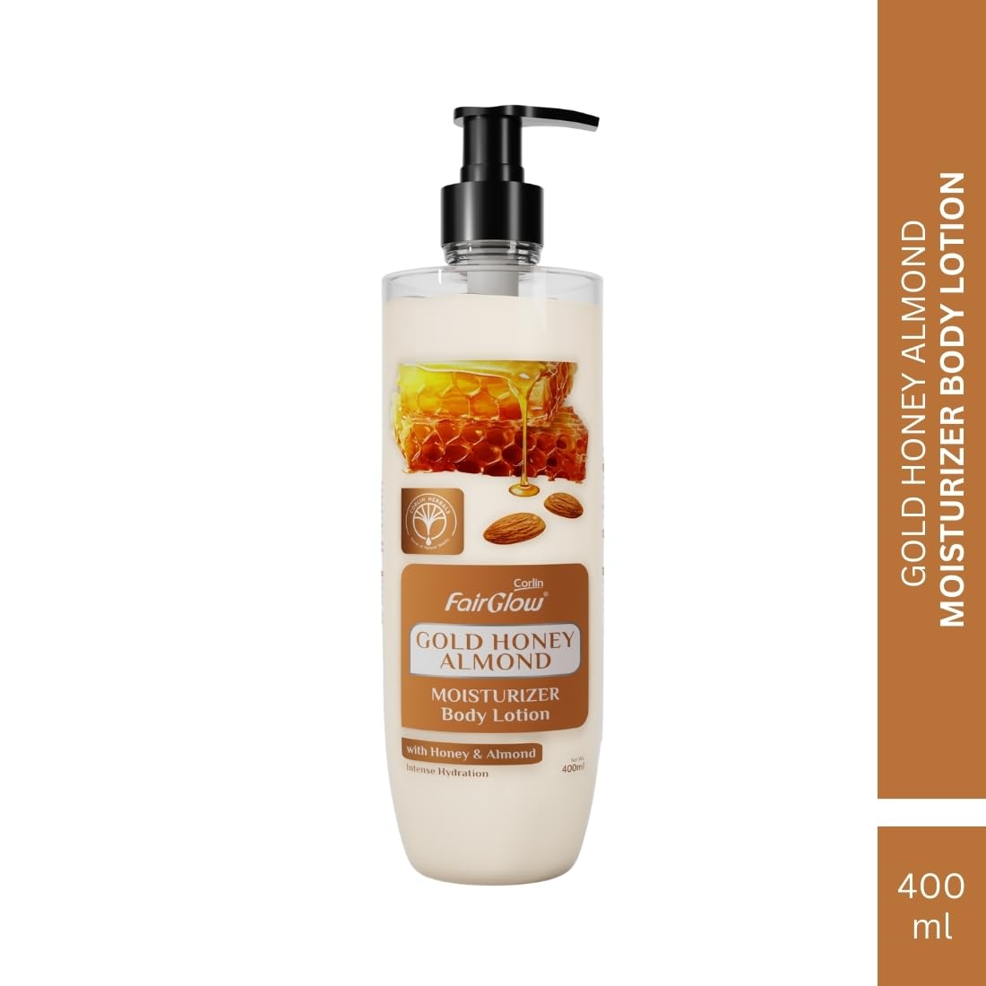 Corlin Fair Glow Gold Honey Almond Moisturizer Body Lotion - 400ml | Nourishing, Hydrating & Glowing Skin for All Skin Types 4