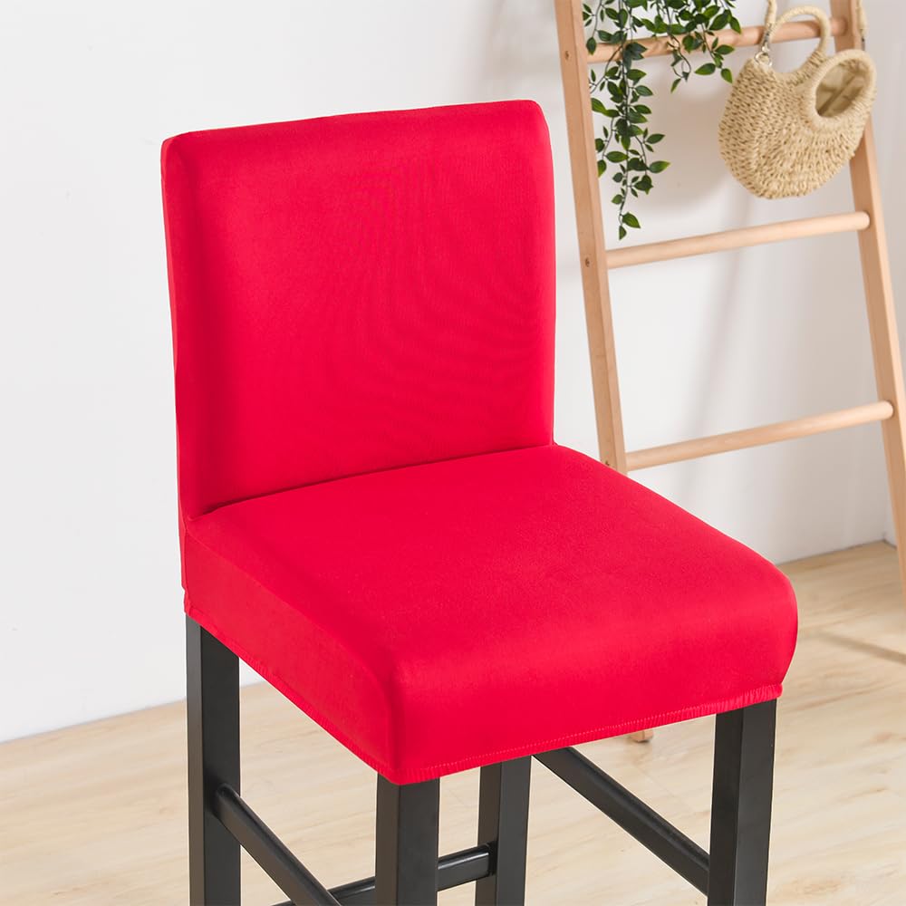 Housse de chaise de bar extensible rouge protection antitache lot de 6