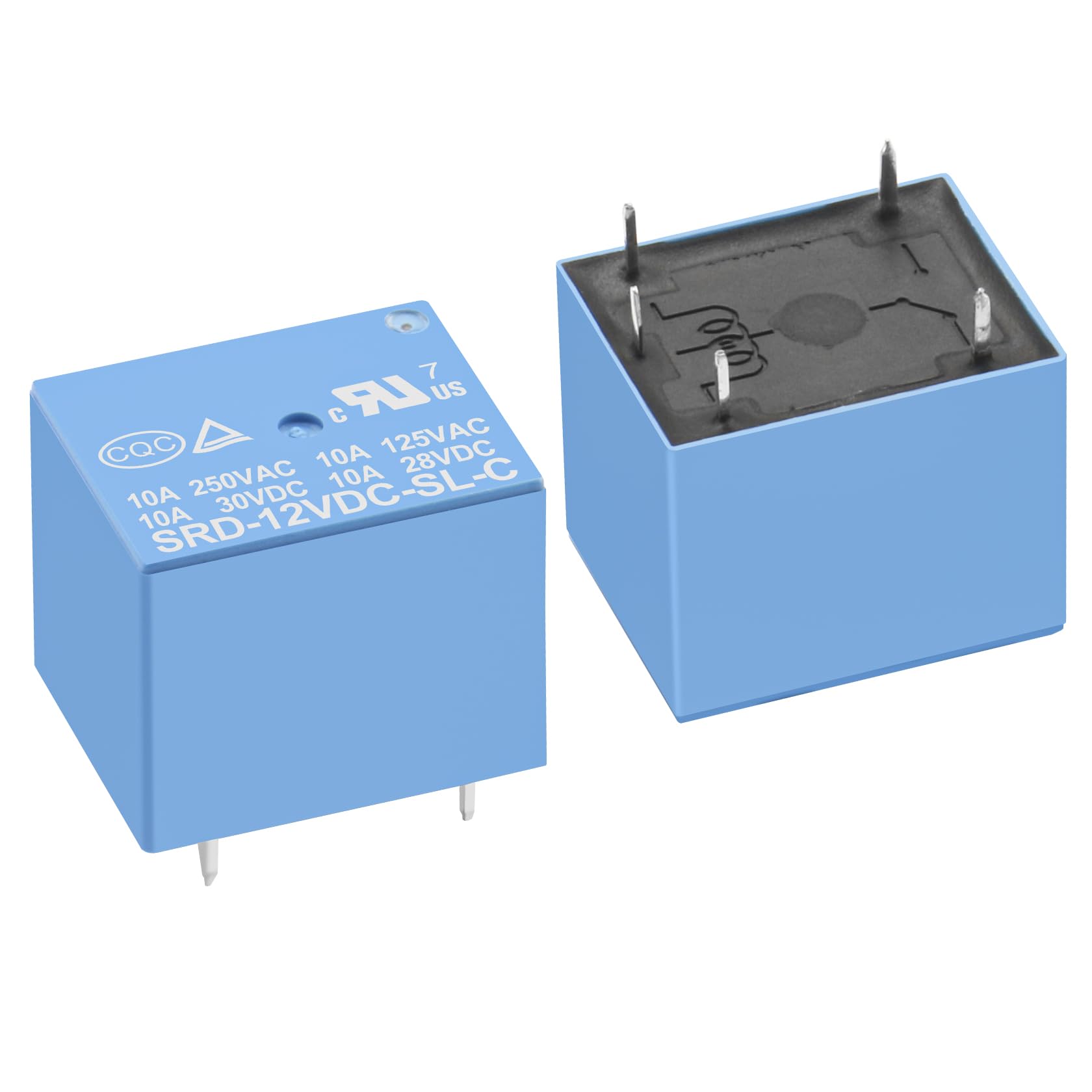 Heschen relè per circuito stampato, SRD-12VDC-SL-C, 12VDC, SPDT, 10A 250VAC, per terminali a 5 pin, confezione da 2