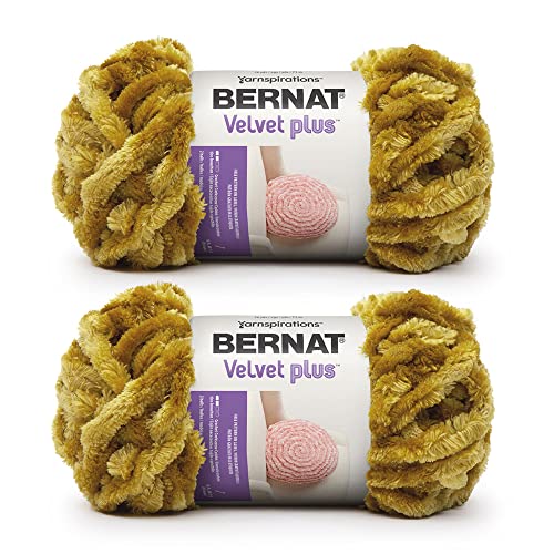 Image of Bernat Velvet Plus Golden Moss Yarn - 2 Pack of 300g /10.5oz - Polyester - 6 Super Bulky - Knitting /Crochet