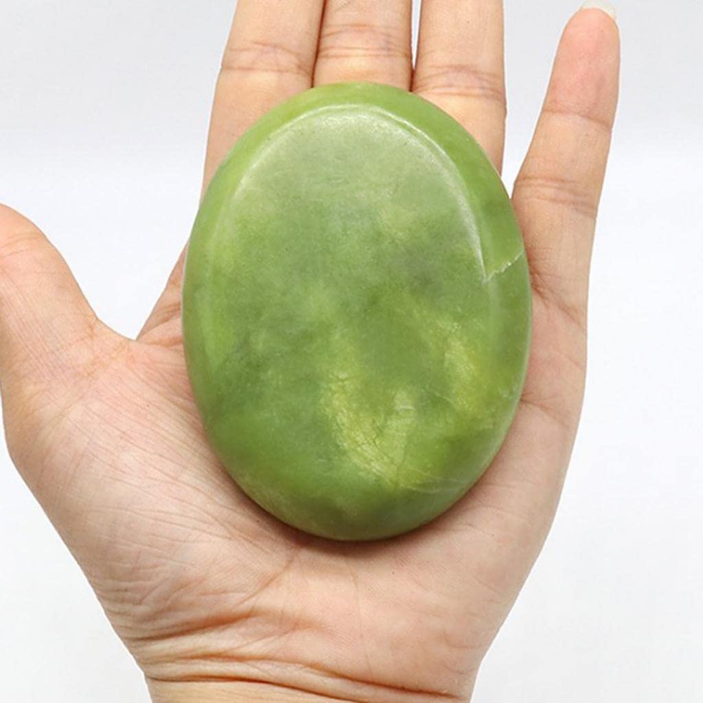 Generic de Masaje Ovaladas de Jade, Piedras Calientes Y Frías para Relajación Corporal en Salones de Belleza, 6x8 Cm.