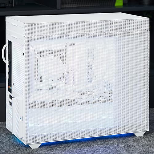 SAMA IM01 Pro White Micro ATX Mini-ITX Steel Metal Panel Mid Tower Computer Case with USB3.0X2 Type C High Airflow PC Case 1x120mm Silent Fan Pre-installed