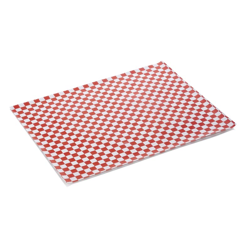 Set di 3000 fogli di carta per hamburger rosso bianco WRAP & GO, 28 x 34, 3 set da 1000 pezzi, carta grassa
