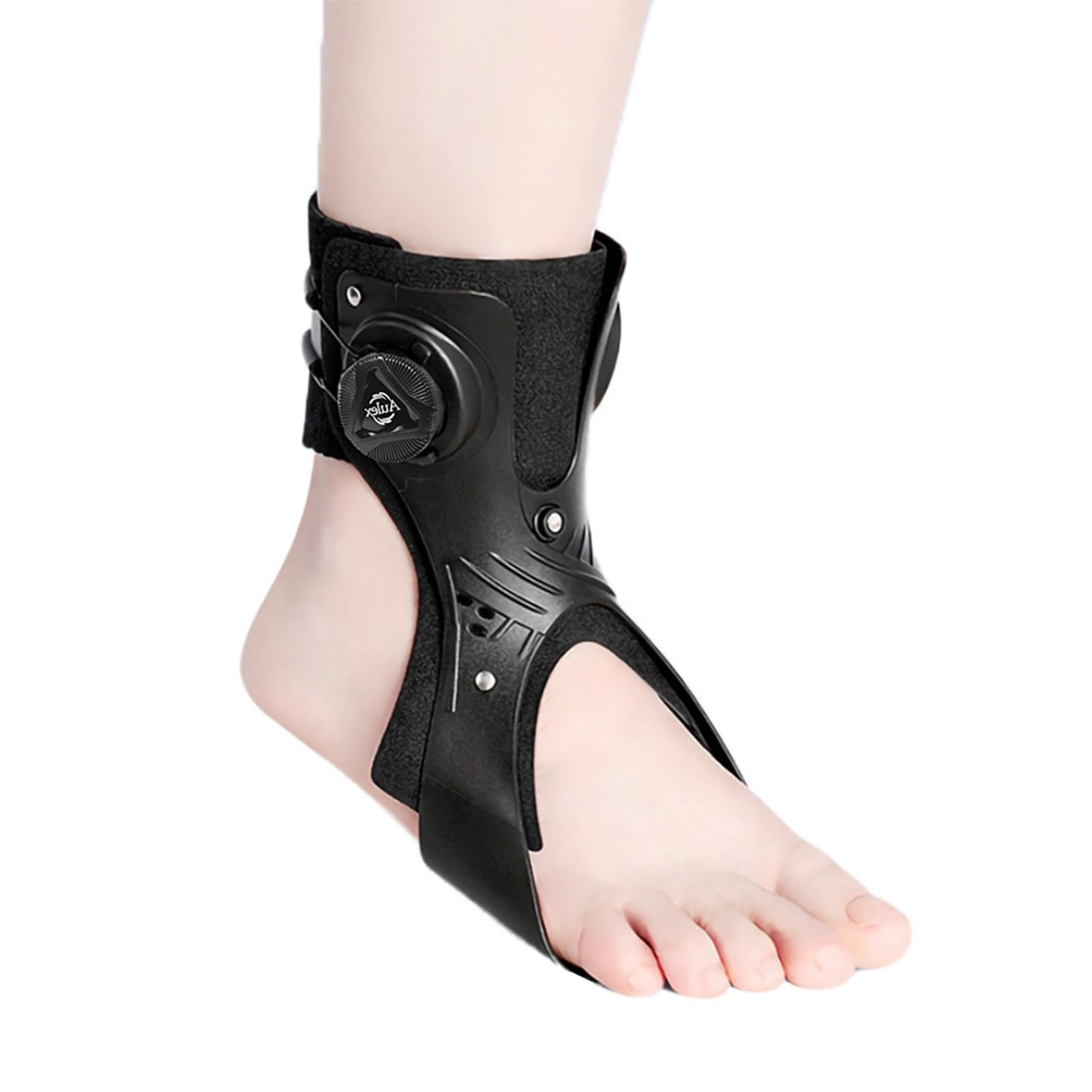 Orteza AFO na opadającą stopę z regulowane dopasowanie, do sportu i codziennego chodzenia, Model CJDW919 (Black Right M)