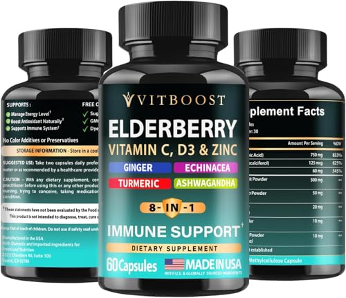 Image of Immune Support Supplement 8 in 1 with Vitamin D 5000 IU - 2 Pk 60 CT Each