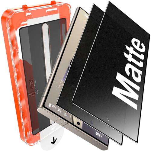 Image of UniqueMe 2 PACK for Samsung Galaxy S24 Ultra Matte Privacy Screen Protector | Anti-Glare, Anti-Fingerprint, Fingerprint Unlocking, Easy Installation, Bubble-Free, 9H Hardness, Tempered Glass