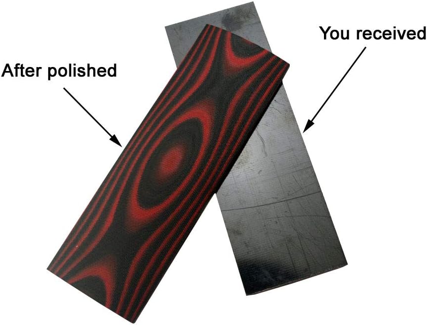 RECHERE 2pcs Knife Handle Scale Slabs Grips G10 Black Red Knives Sword Gun Making Material 160X50X8mm