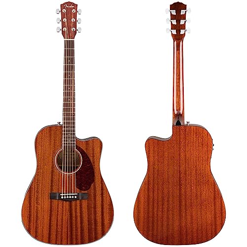 Fender CD-140SCE All-Mahogany Dreadnought Cutaway Acoustic Guitar, with 2-Year Warranty, Natural, with Case - Image 3