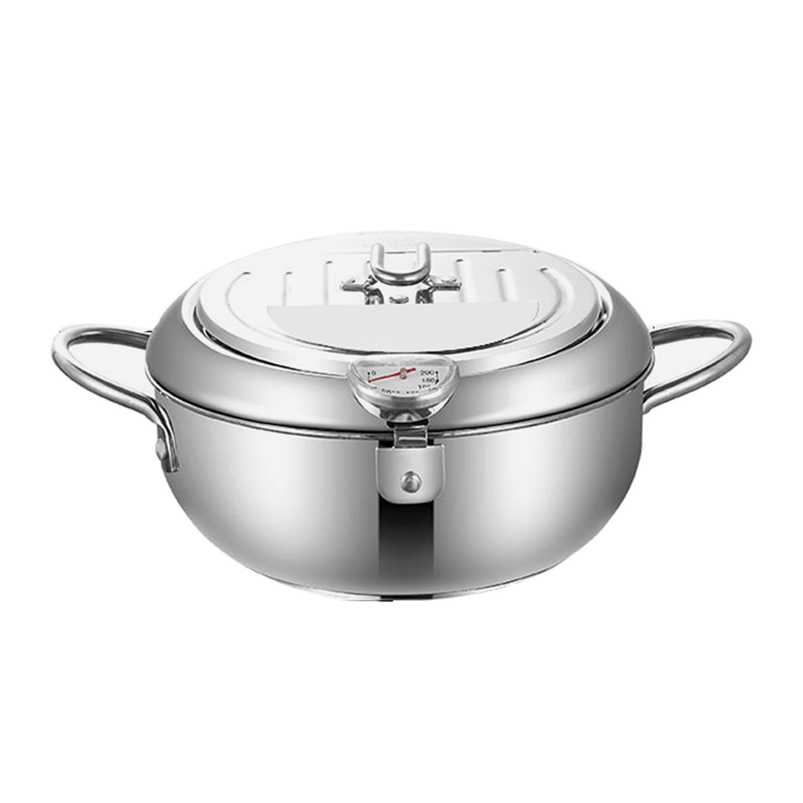 Olla para Sopa, Freidora de Acero Inoxidable con, Utensilios de Cocina Japoneses para Freír, Freidora para, Aros de Calamar, 20 CENTÍMETROS, Individual