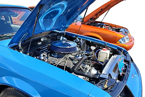 Redline Tuning 21-11012-02 Hood Quicklift Plus System Compatible With Ford Mustang & Mercury Capri 1979-1998 (All Black Components) #TOP5