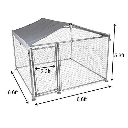 image for LUCKYERMORE Metal Dog Kennel Outdoor for Large Dog, Easy to Clean & Ru