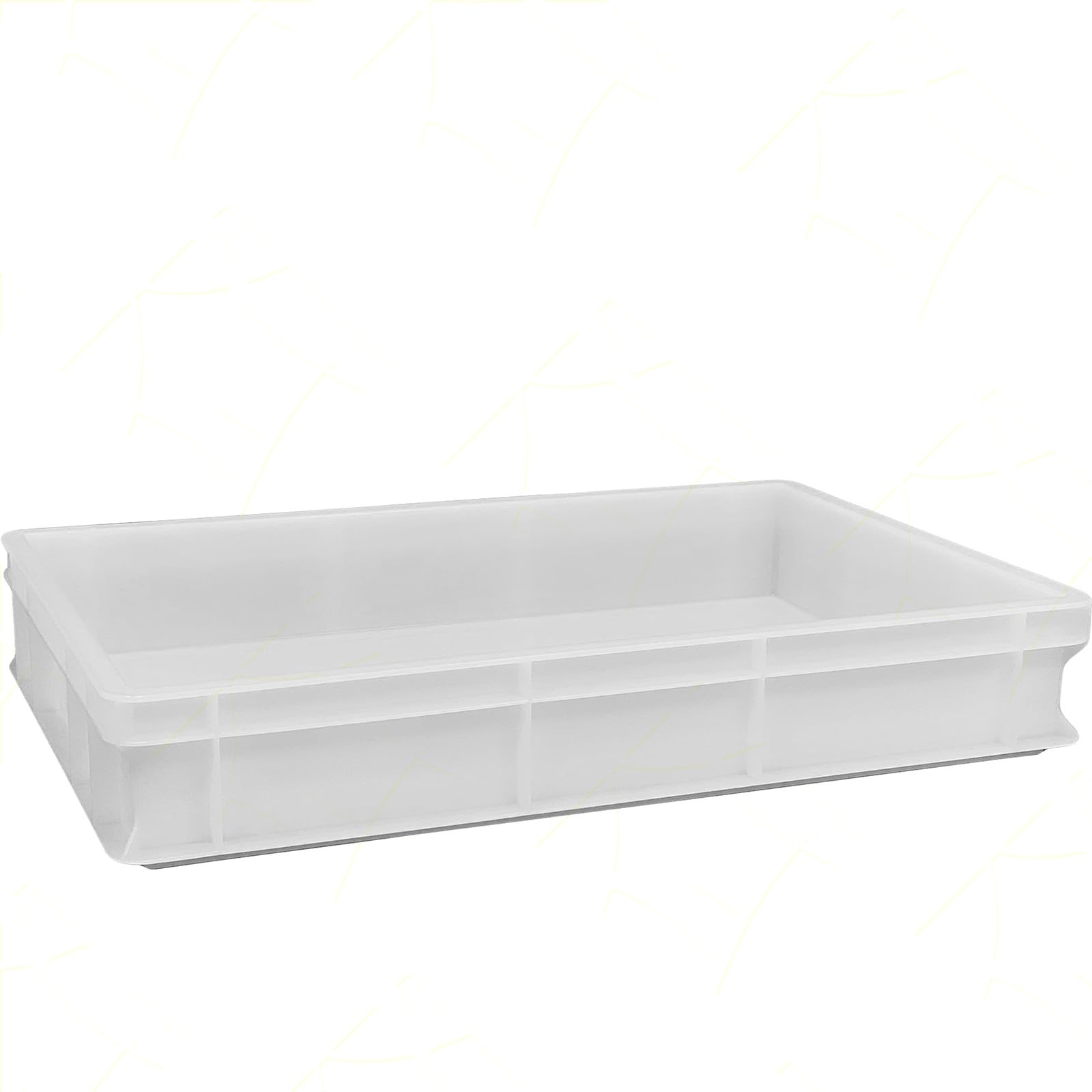 Sicignano Casalinghi Vaschetta Cassetta Service per Impasti 60x40x10h cm con Fondo e Pareti Chiuse, Capacità 19 litri, Impilabile, Bianco, Polietilene Alimentare Lavabile in Lavastoviglie