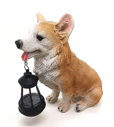 MONMOB Dog Solar Statues Cute Corgi Solar Light for Outdoor Garden Halloween Decorations Christmas Decor Lawn Decor Patio Balcony Yard Ornament Ideal Gifts for Women, Mom or Birthdays