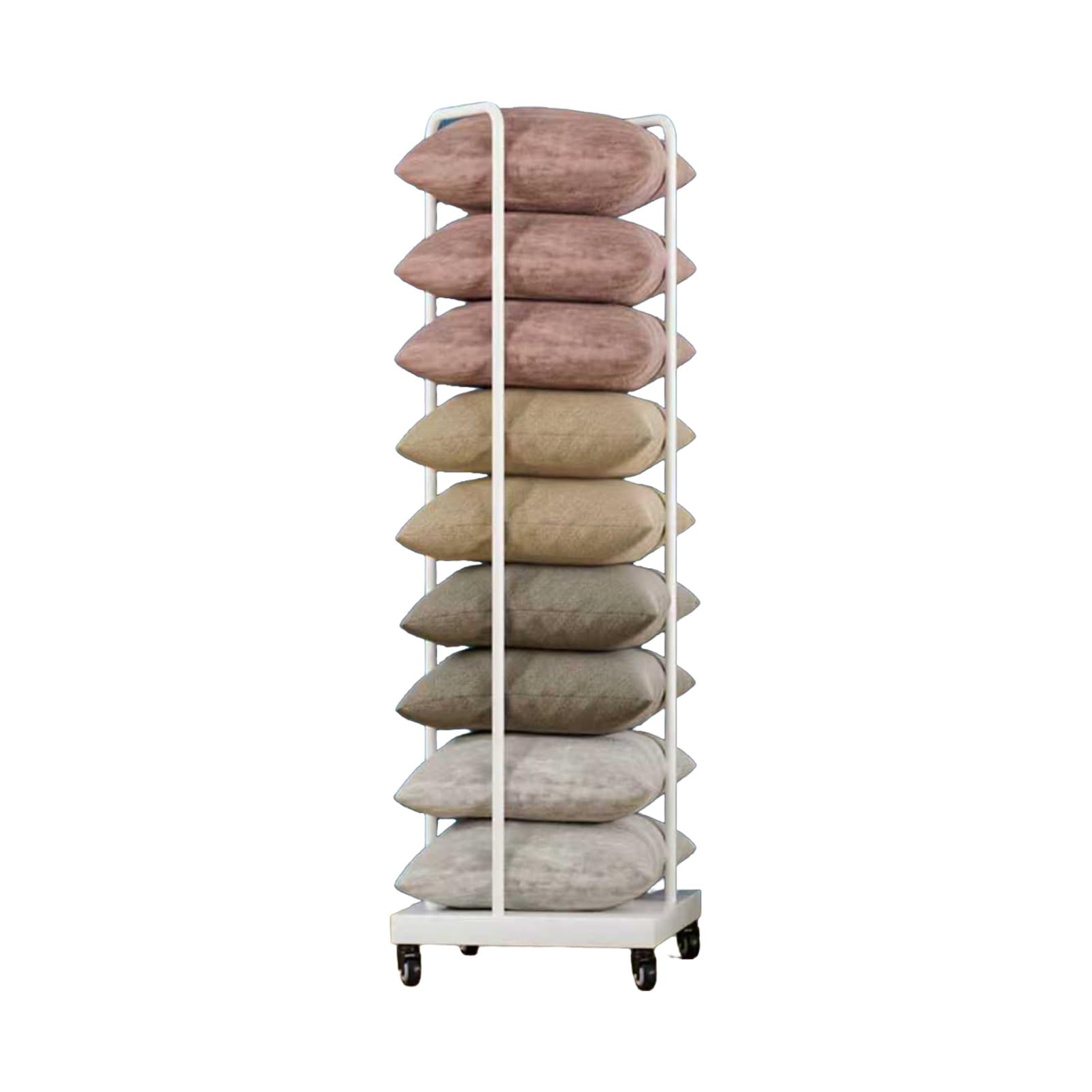 Support de rangement pour oreillers robuste chariot linge lit