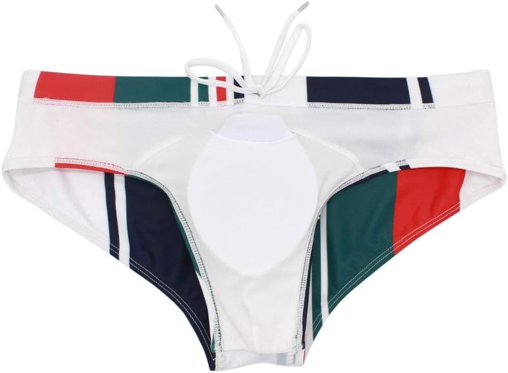 Arcweg Men's Swimming Trunks Briefs Low Waist with Removable Pad Swimwear Elastic Beach Shorts Boxers Underwear - Image 5