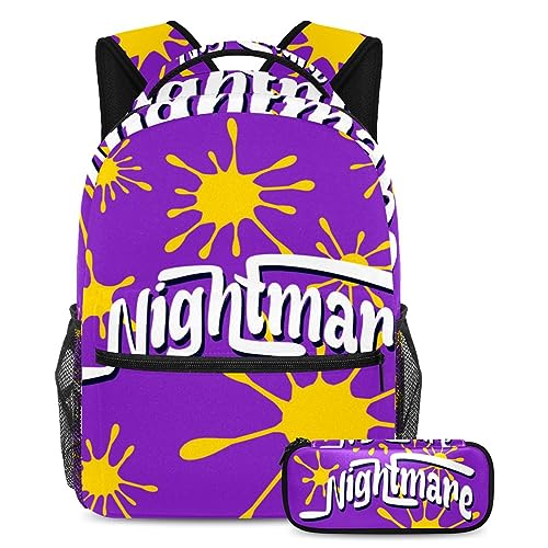 Sac à dos grande capacité Nightmare noir et blanc pour ordinateur portable et cours