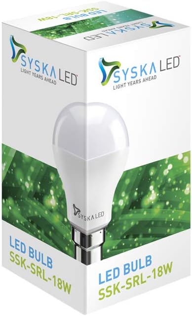 Syska SSK-SRL-18W Base B22D 18-Watt Led Bulb (Cool Day Light)